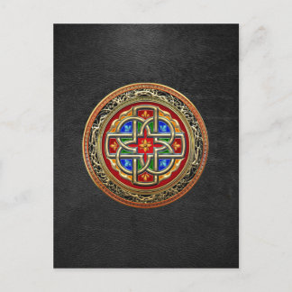 [100] Celtic Cross [Gold+Enamel] Postcard