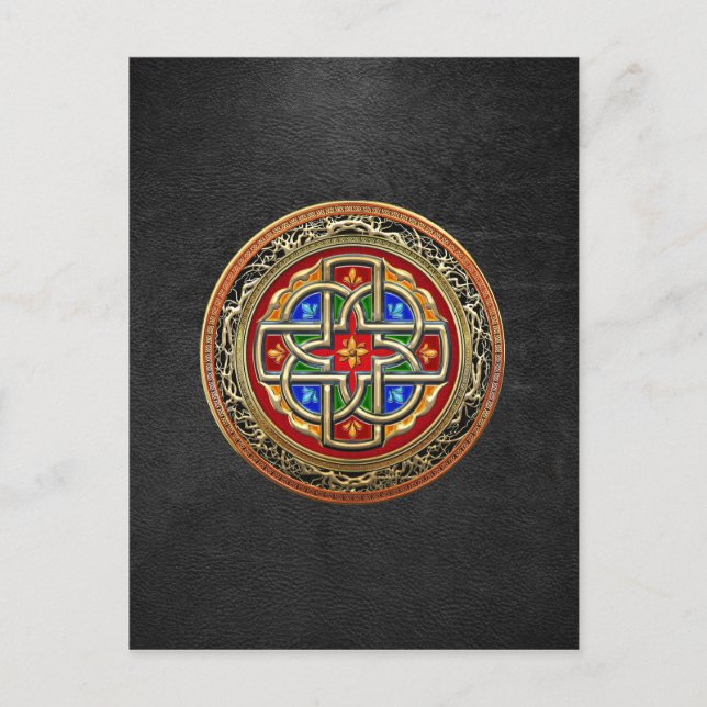 [100] Celtic Cross [Gold+Enamel] Postcard (Front)