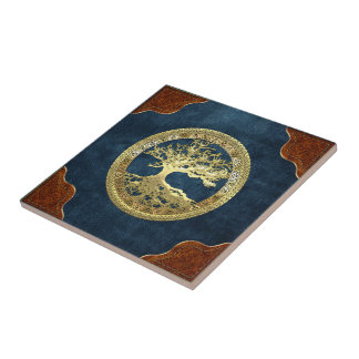 [100] Celtic Tree of Life [Gold] Tile