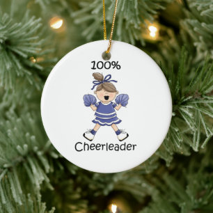 100% Cheerleader - Brunette Ceramic Tree Decoration