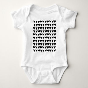 100 Chickens - Black Baby Bodysuit