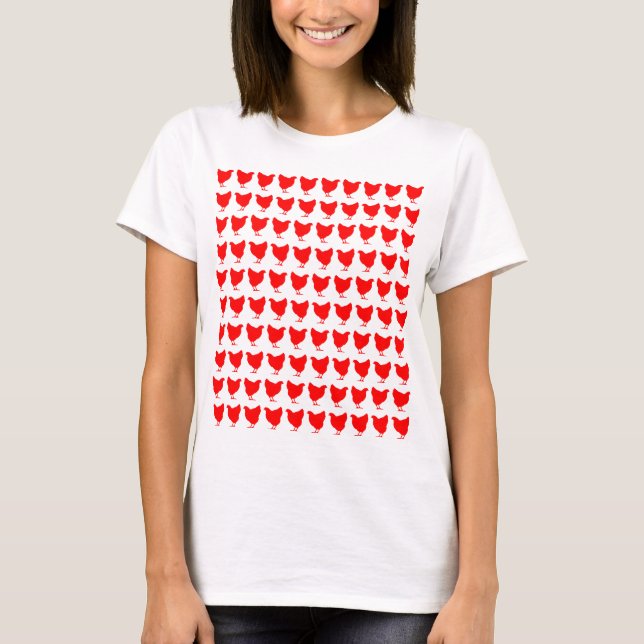100 Chickens - Red T-Shirt (Front)