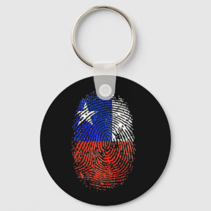 100% Chilean DNA fingerprint flag of Chile Key Ring