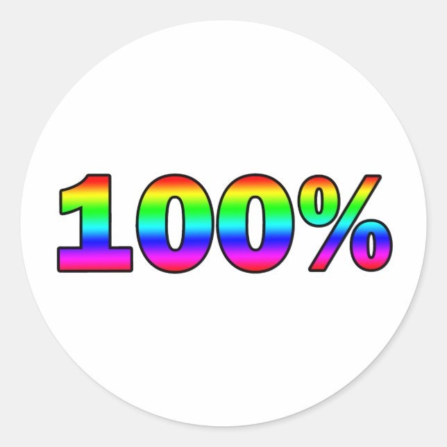 100% CLASSIC ROUND STICKER (Front)