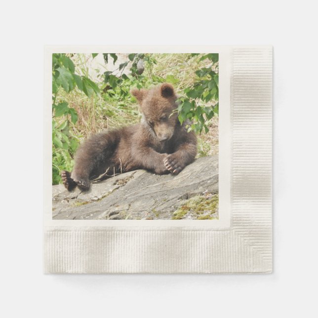 100 Coined Cocktail paper napkins w/ cub (Front)