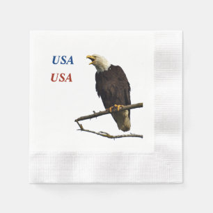 100 Coined Cocktail paper napkins w/ eagle