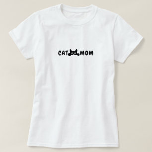 100% cotton Cat Mom t-shirt, Black Cat Graphic T-Shirt