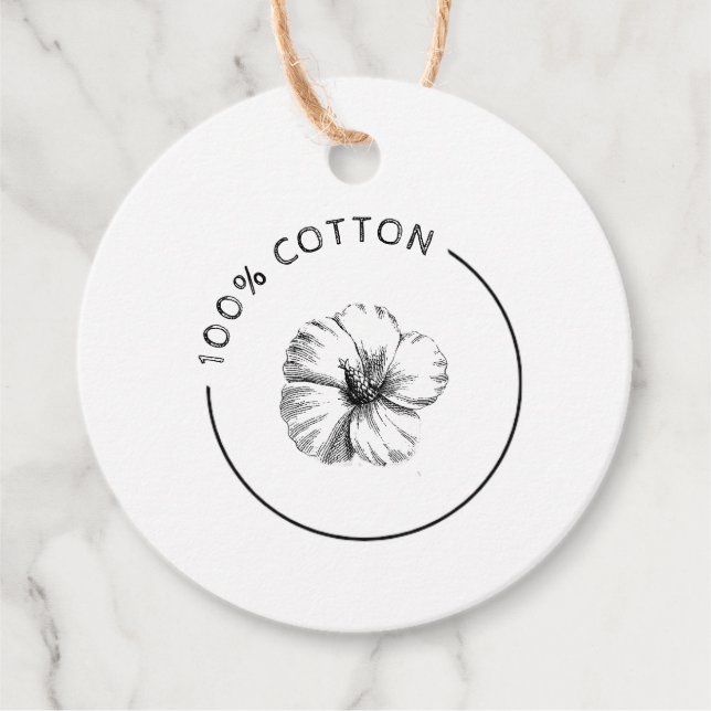 100% Cotton Vintage Botanical Flower Business Tag (Front)