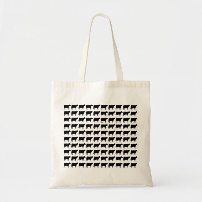 100 Cows - Black Tote Bag (Front)