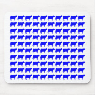 100 Cows - Blue Mouse Mat