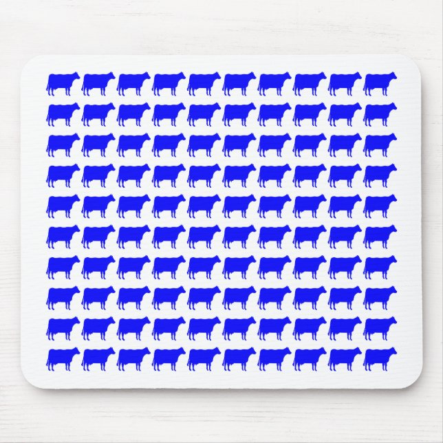 100 Cows - Blue Mouse Mat (Front)