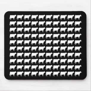 100 Cows - White Mouse Mat