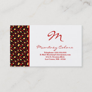 100 Crimson Red Cheetah Print Business Card
