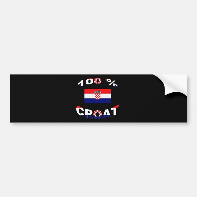 100% Croat Bumper Sticker (Front)