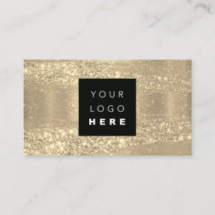 100 Custom Logo QRCODE Gold Glitter Strokes Business Card