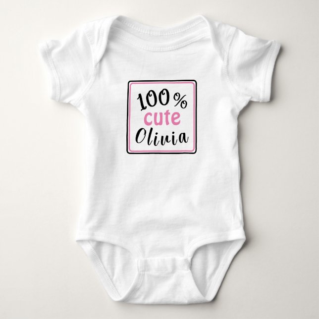 100% Cute Baby Bodysuit  (Front)