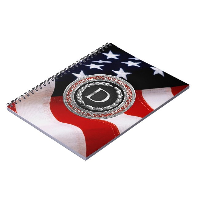 [100] “D” Silver Vintage Monogram Notebook (Left Side)