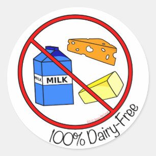 “100% Dairy Free” Stickers (Large)