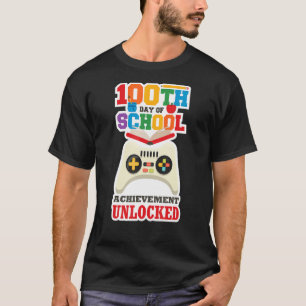 100 Day of School Achievement Unlocked Gamer T-Shirt