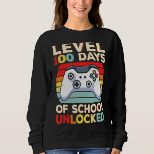 100 Day Of School Funny Gamer Video Games Boys 100 Sweatshirt