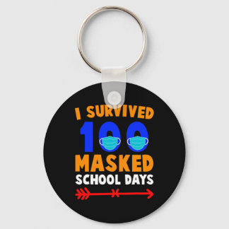 100 Day Of School I Survived 100 Days Of Masked Sc Key Ring