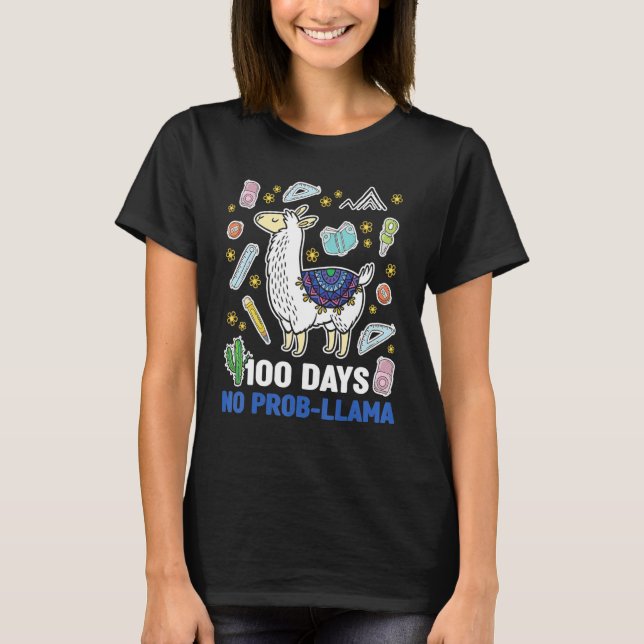 100 Day of School No Prob-Llama Outfits 100th Days T-Shirt (Front)