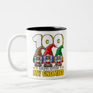 100 Day with My Gnomies Happy 100th Day of School Two-Tone Coffee Mug