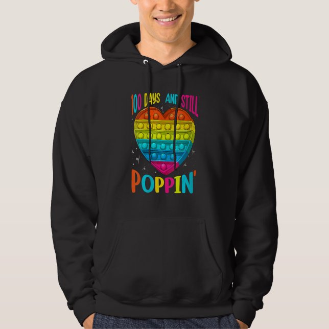 100 Days And Still Poppin 100th Day Of School Boys Hoodie (Front)