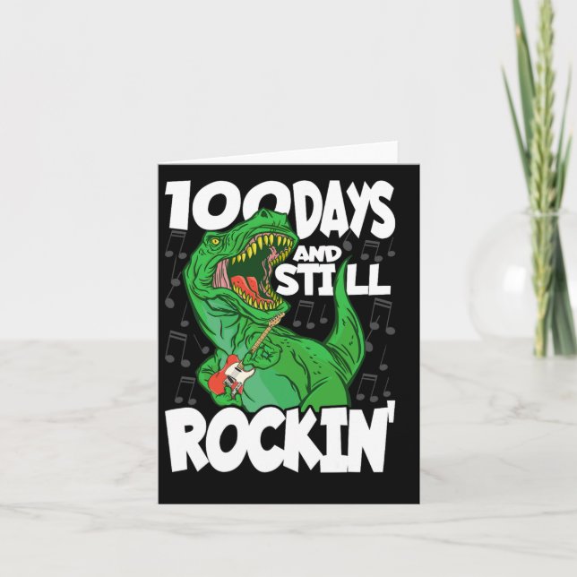 100 Days And Still Rockin - 100 Days Of School Din Card (Front)