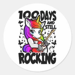 100 Days And Still Rocking - 100 Days Of School Un Classic Round Sticker