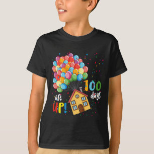 100 Days Are Up Fun 100 Days of School Balloon Hou T-Shirt