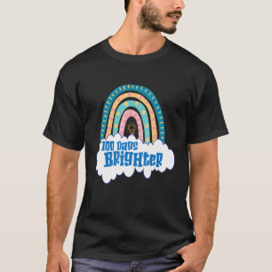 100 Days Brighter 100 Days Of School Rainbow Kids T-Shirt