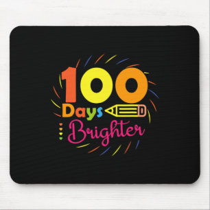 100 days brighter - 100 days of school teacher stu mouse mat