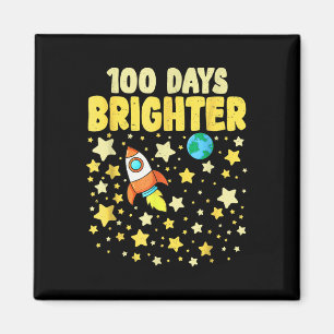100 Days Brighter 100th Day Of School Astronaut Magnet