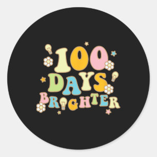 100 Days Brighter 100th Day Of School  Classic Round Sticker