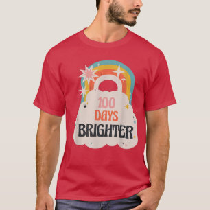 100 Days Brighter 100th Day Of School Hyper Rainbo T-Shirt