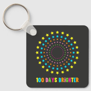 100 Days Brighter 100th Day Of School Key Ring