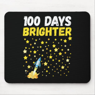 100 Days Brighter 100th Day Of School Stars Rocket Mouse Mat