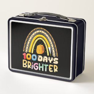 100 Days Brighter 100th Day Of School Teacher Metal Lunch Box