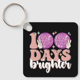 100 Days Brighter Disco Ball 100th Day Of School Key Ring