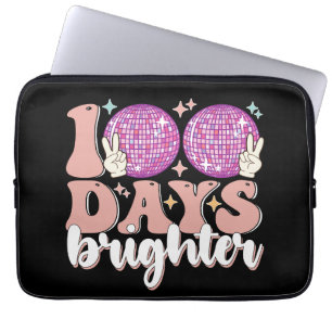 100 Days Brighter Disco Ball 100th Day Of School Laptop Sleeve