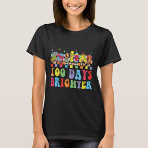 100 Days Brighter Groovy Teacher Retro 100 Days Of T-Shirt
