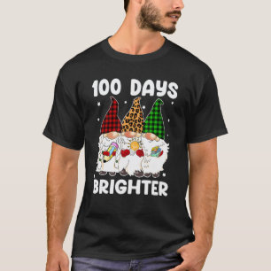 100 Days Brighter Happy 100th Day Of School Gnome  T-Shirt