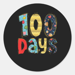 100 Days Brighter Happy 100th Day Of School Teache Classic Round Sticker