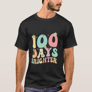 100 Days Brighter Kids Teacher Happy 100th Days of T-Shirt