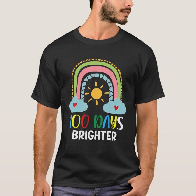100 Days Brighter Light Bulbs Smart Kid 100Th Day T-Shirt (Front)