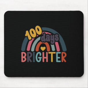 100 Days Brighter Rainbow 100th Day Of School Teac Mouse Mat