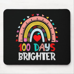 100 Days Brighter Rainbow 100th Day of School Teac Mouse Mat