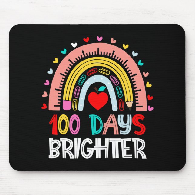 100 Days Brighter Rainbow 100th Day of School Teac Mouse Mat (Front)