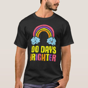 100 Days Brighter Rainbow Cute 100th Day School Sm T-Shirt